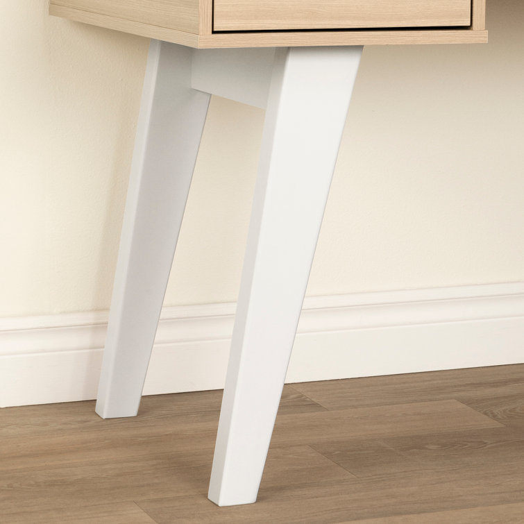 Soft Elm and White Executive Corner Desk with Hutch and Power Outlets