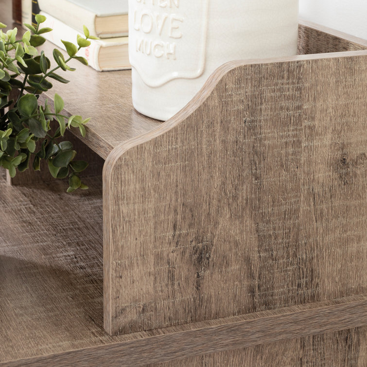 South Shore Weathered Oak L-Shaped Corner Desk with Hutch