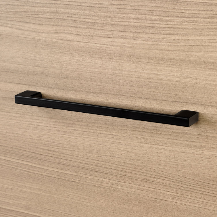 Soft Elm and Matte Black L-Shaped Computer Desk with Power Outlet