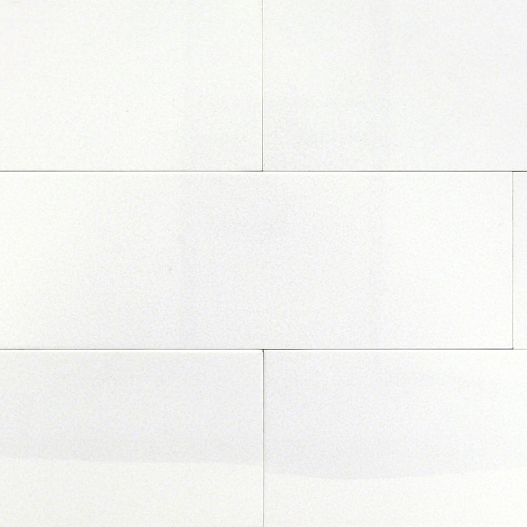 Lucid 6" x 18" White Polished Marble Look Tile