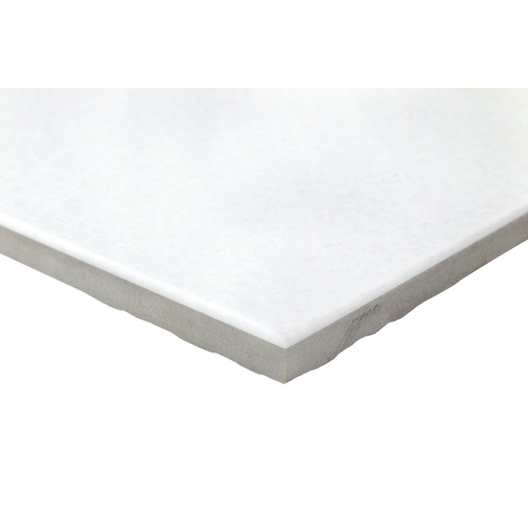 Lucid 6" x 18" White Polished Marble Look Tile