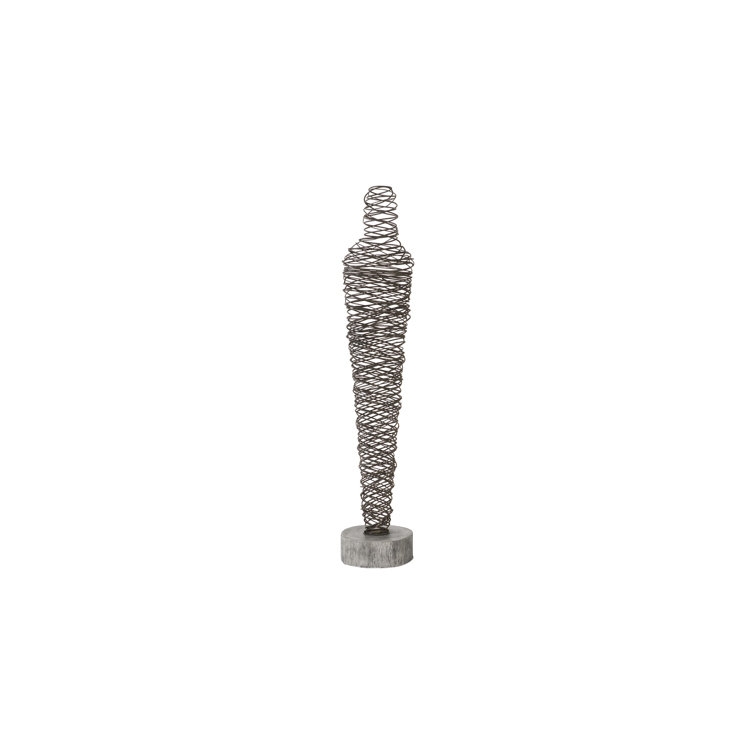 Transitional Gray Metal Abstract Human Form Floor Sculpture 68"