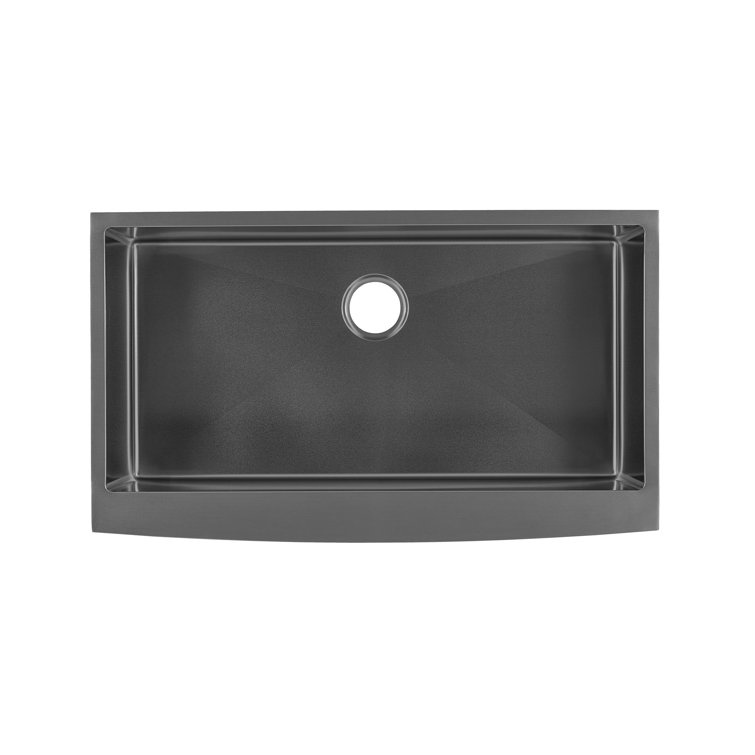 Rivage 36'' Black Stainless Steel Farmhouse Kitchen Sink