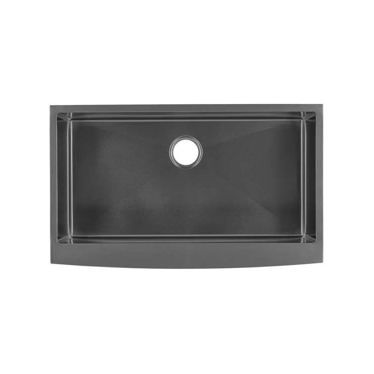 Black Stainless Steel Farmhouse Single Basin Kitchen Sink