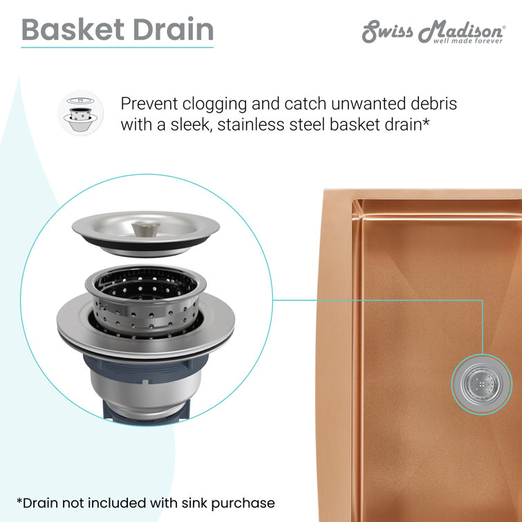 Rivage 30" Rose Gold Stainless Steel Farmhouse Kitchen Sink