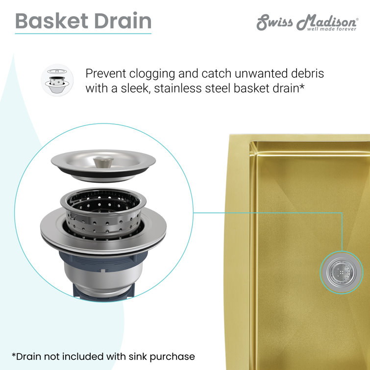 Gold Stainless Steel Farmhouse Single Basin Kitchen Sink