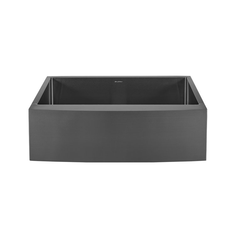 Rivage 30" Black Stainless Steel Farmhouse Kitchen Sink