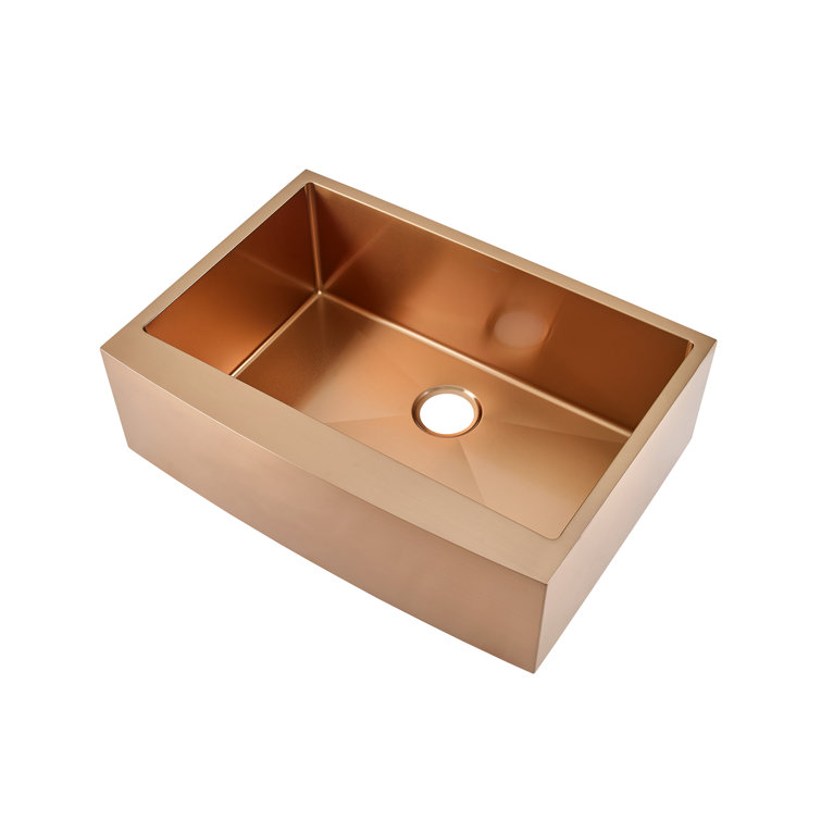 Rivage 30" Rose Gold Stainless Steel Farmhouse Kitchen Sink