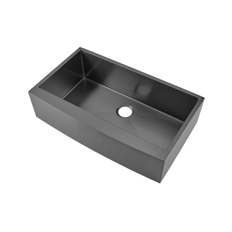 Rivage 36'' Black Stainless Steel Farmhouse Kitchen Sink
