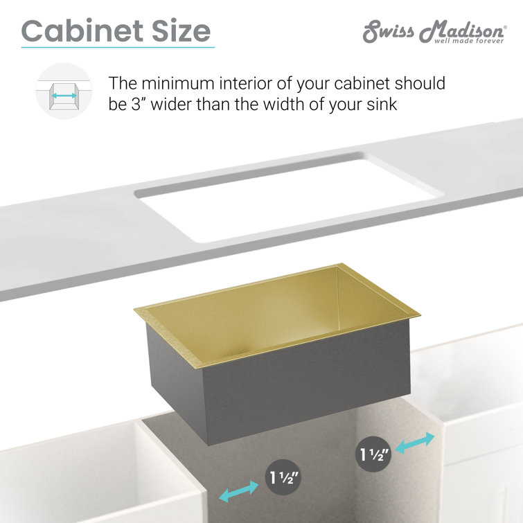 Tourner 32" Gold Stainless Steel Single Basin Farmhouse Sink