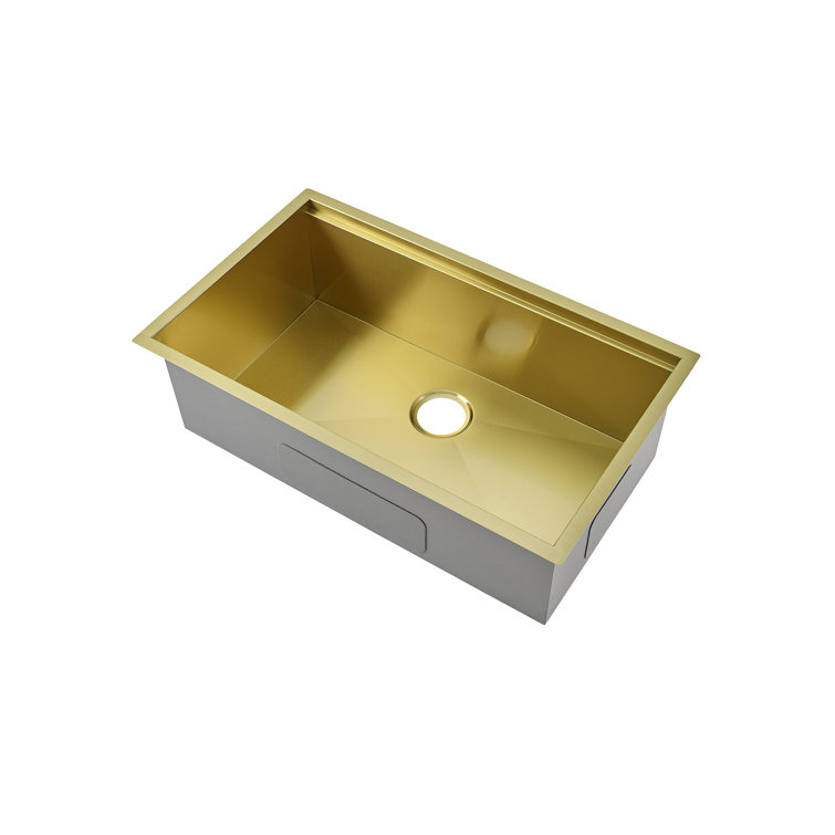 Tourner 32" Gold Stainless Steel Single Basin Farmhouse Sink