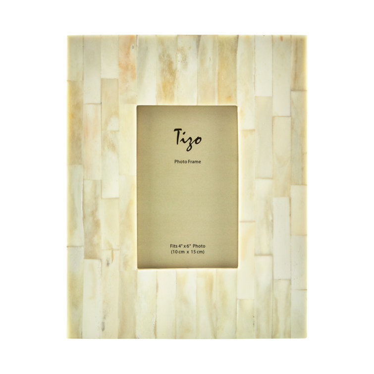 Classic White Tabletop MDF Bone 4x6 Picture Frame