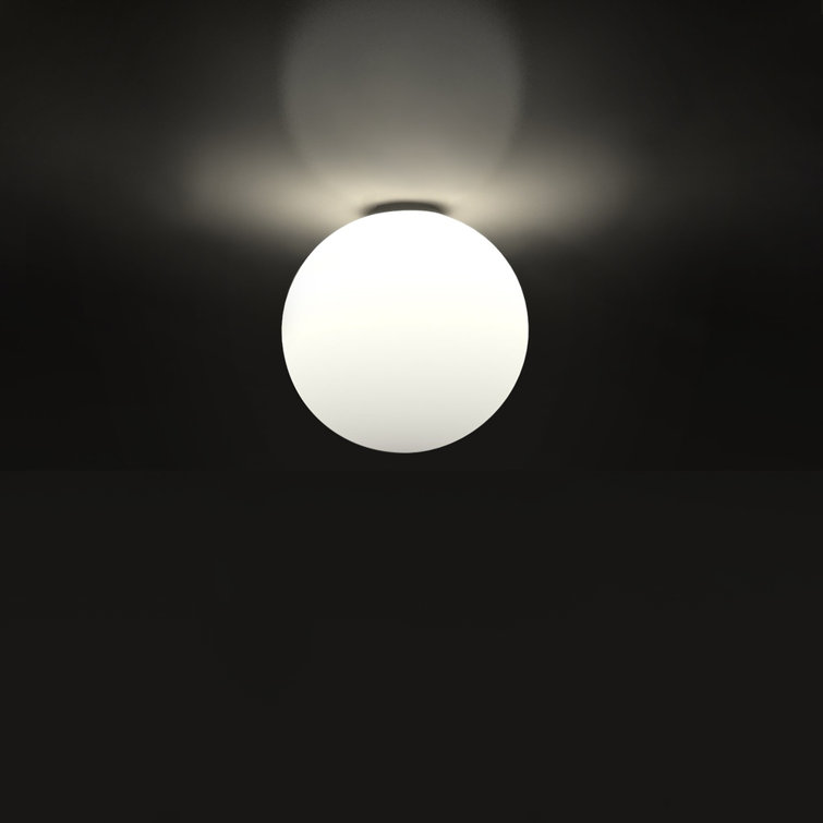 Matte White Hand Blown Glass Globe Flush Mount Light