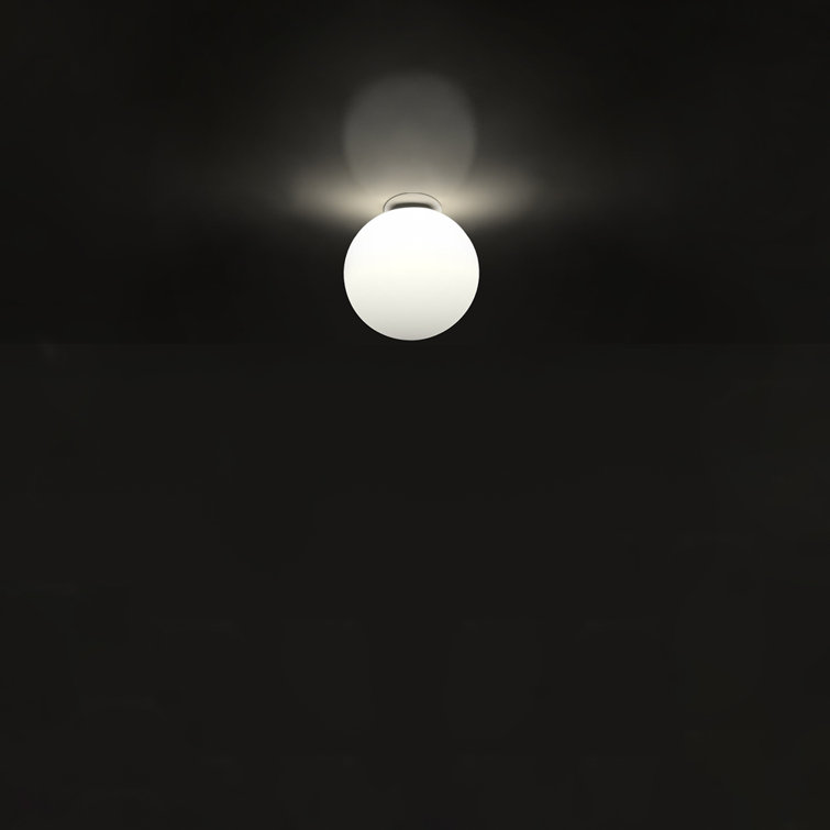 Matte White Hand Blown Glass Globe Flush Mount Light