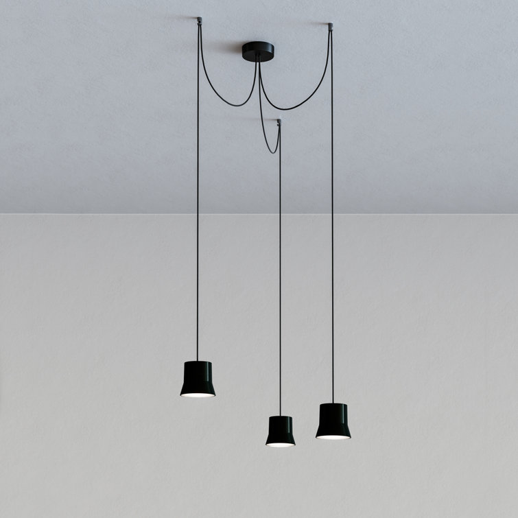 Black Aluminum LED Multi-Light Pendant