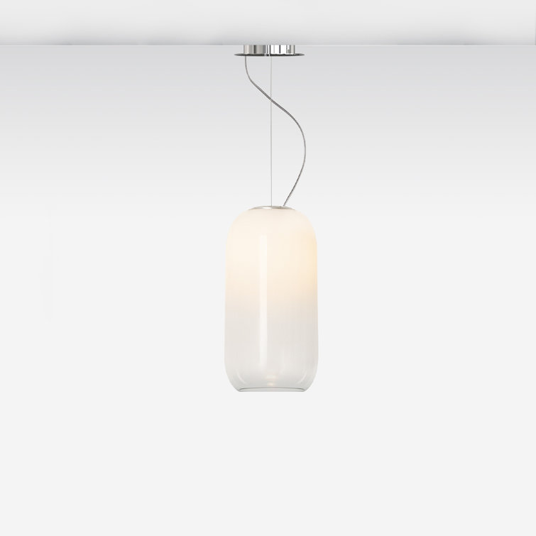 Bjarke Ingels Group Mini Gople Handblown Glass Pendant in Chrome