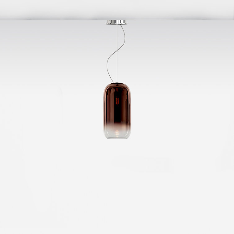 Gople Mini Copper LED Handblown Glass Pendant Light