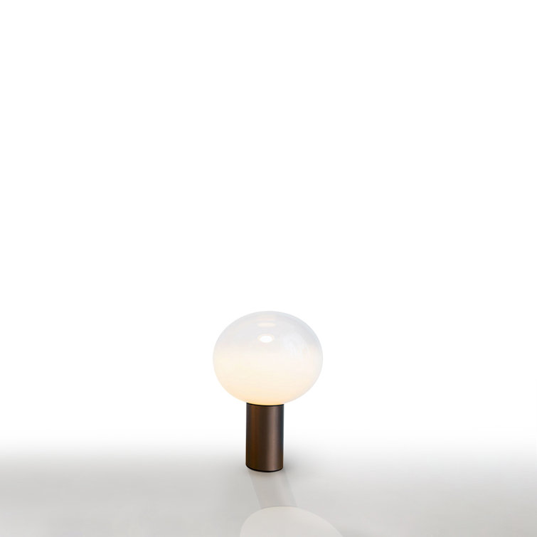 Small Bronze Adjustable Edison Table Lamp with Glass Shade