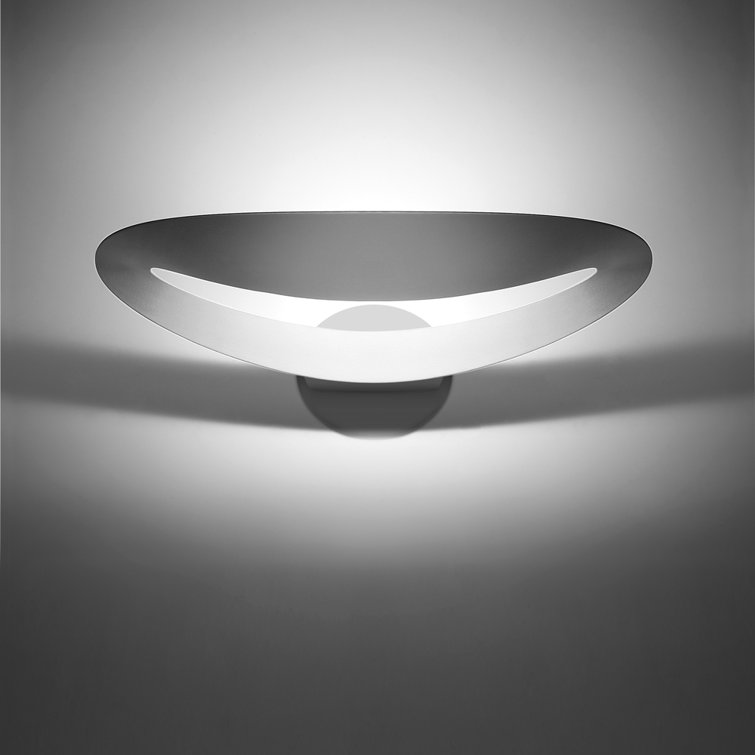 Mesmeri Curved LED Sconce in Polished White Aluminum