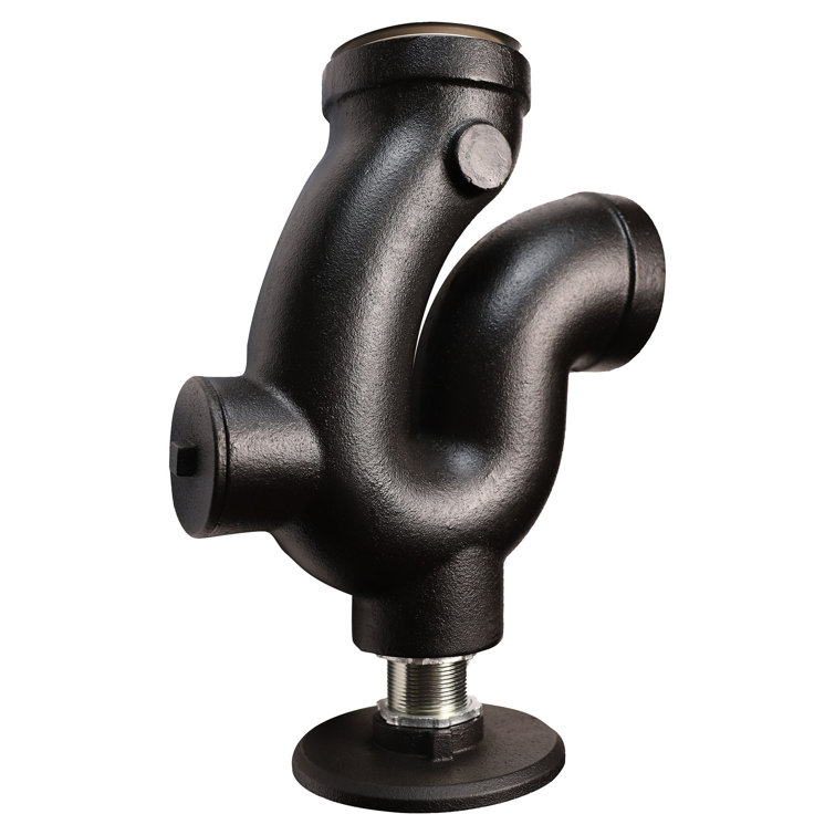 Black Cast Iron 2-Inch Threaded P-Trap