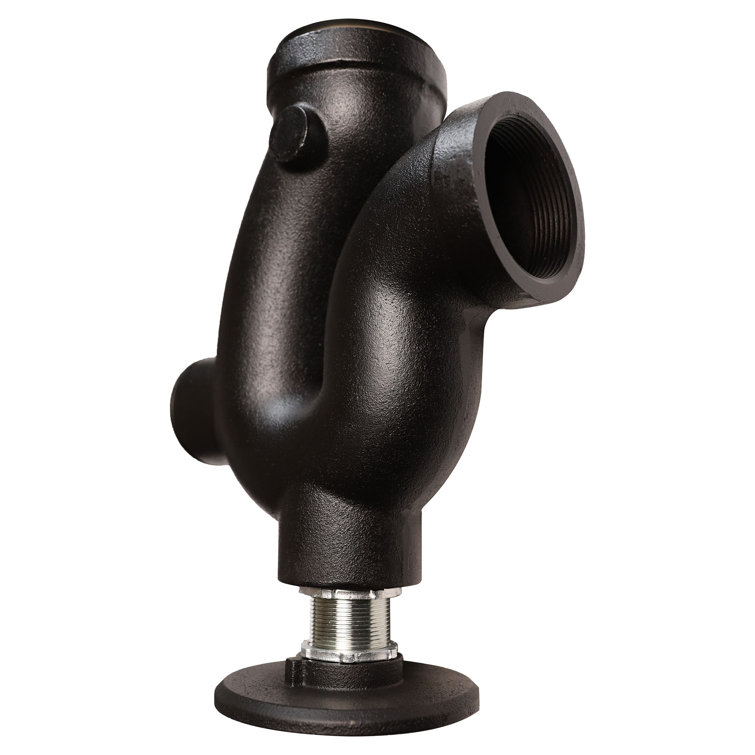 Black Cast Iron 3-Inch Threaded P-Trap with Strainer