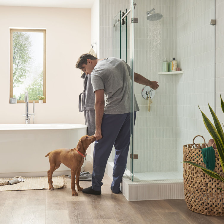 Polished Chrome Freestanding Tub Filler with Hand Shower