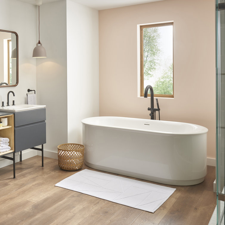 Matte Black Contemporary Freestanding Tub Filler with Hand Shower