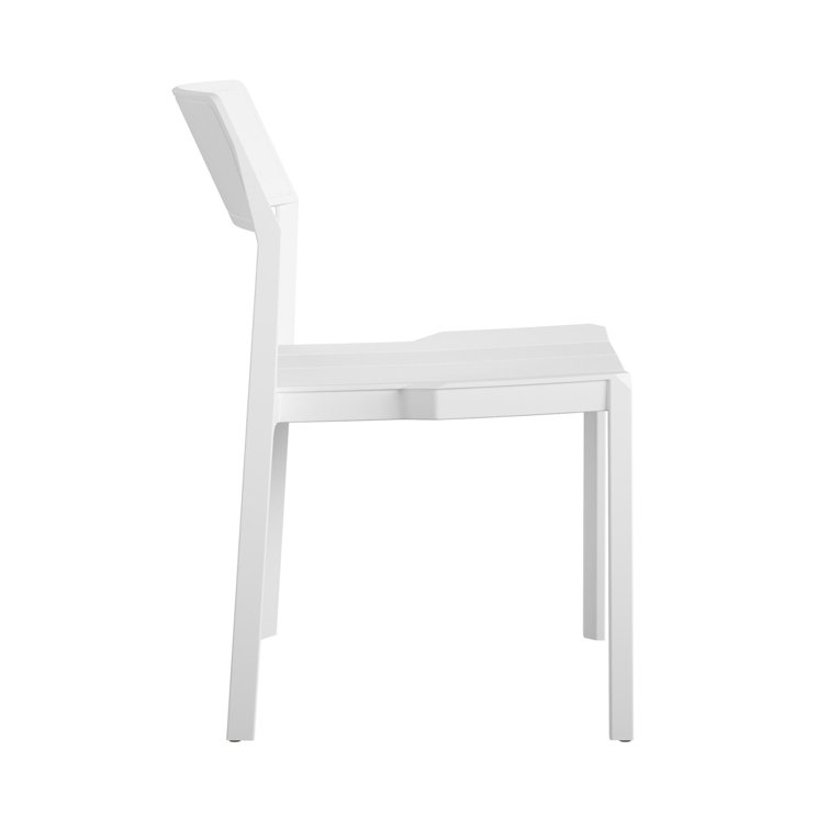 White Resin Armless Stacking Indoor/Outdoor Dining Chairs, 4-Pack