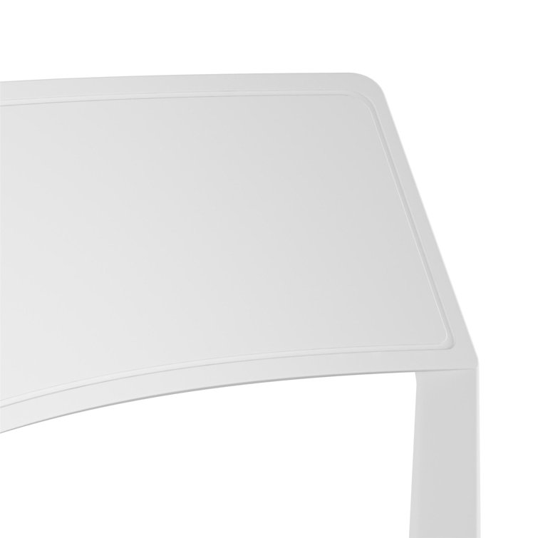 White Resin Armless Stacking Indoor/Outdoor Dining Chairs, 4-Pack