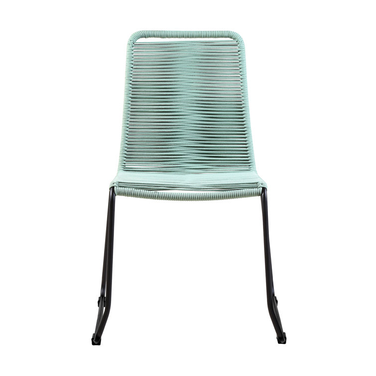 Wasabi Green Wicker Outdoor Stacking Dining Chairs, Set of 2