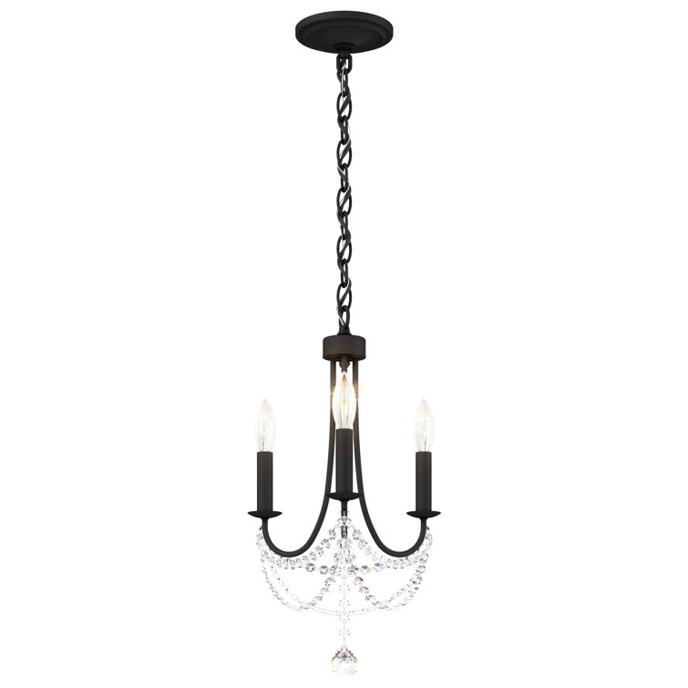 Black Mini Crystal Candle Style Chandelier
