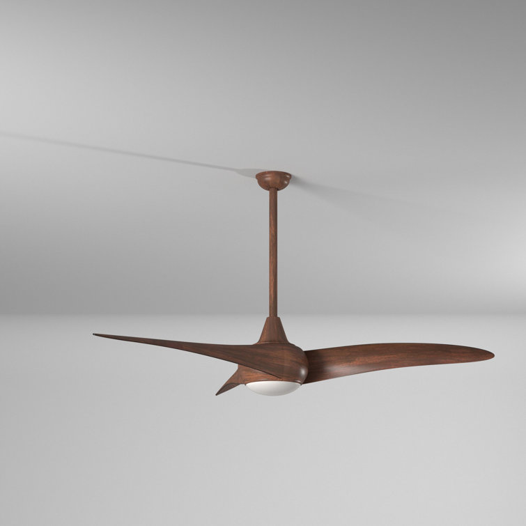 52" Distressed Koa ABS Plastic Ceiling Fan with LED Light and Remote
