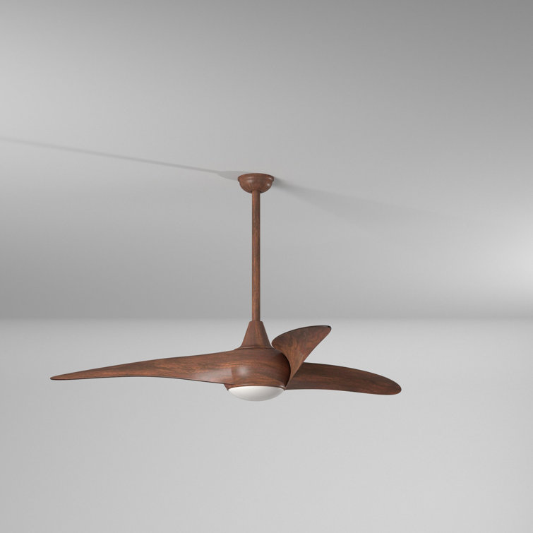 52" Distressed Koa ABS Plastic Ceiling Fan with LED Light and Remote