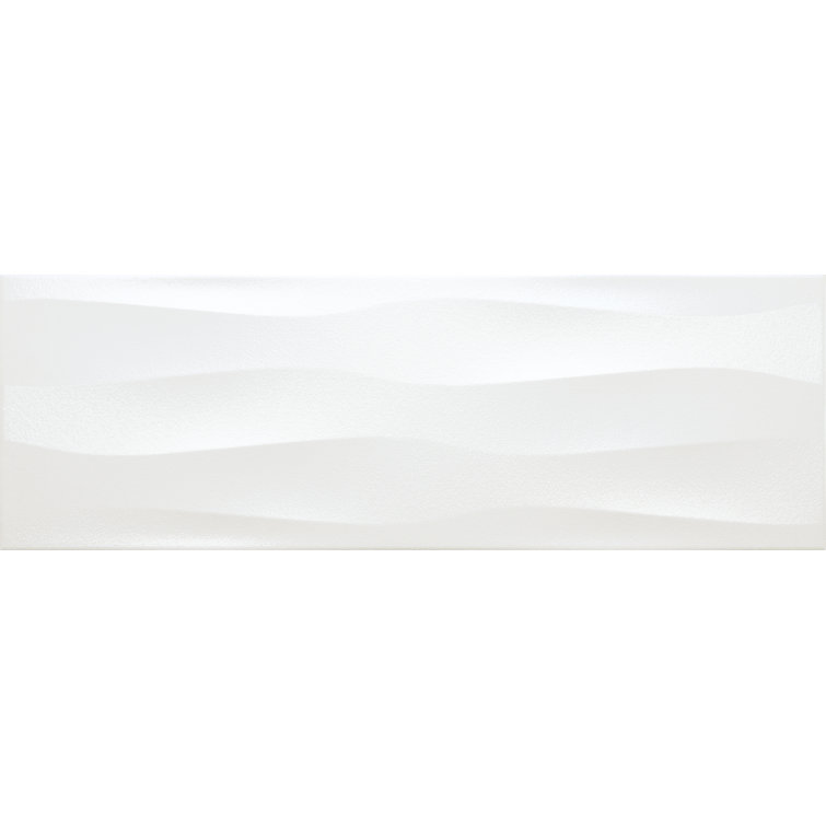 Pearl Glossy White Ceramic Patterned Wall Tile
