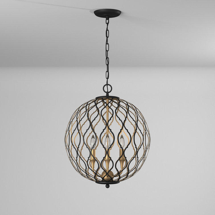 Fianna 4-Light Gold and Glass Indoor/Outdoor Pendant