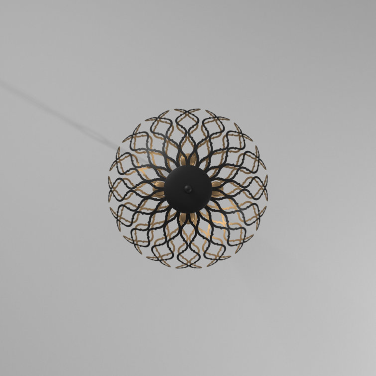 Fianna 4-Light Gold and Glass Indoor/Outdoor Pendant