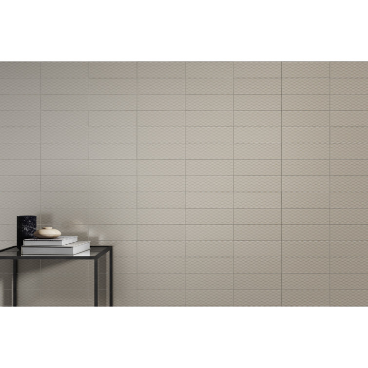 Motif II 4" x 12" Glazed Ceramic Subway Tile in Taupe