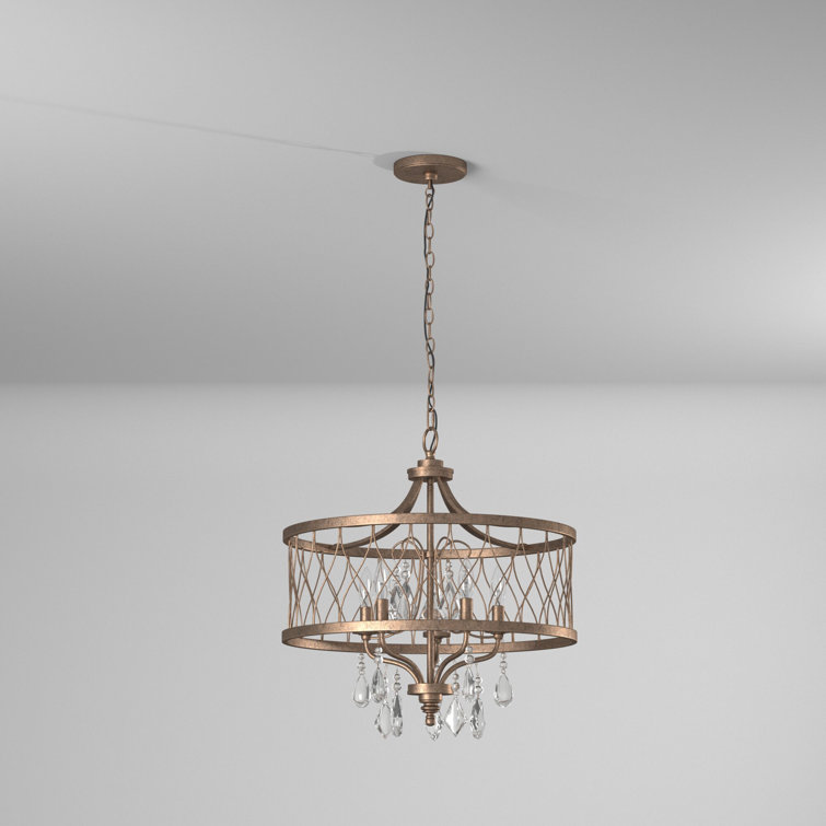 Mini Olympus Gold 5-Light Candle Chandelier with Crystal Accents