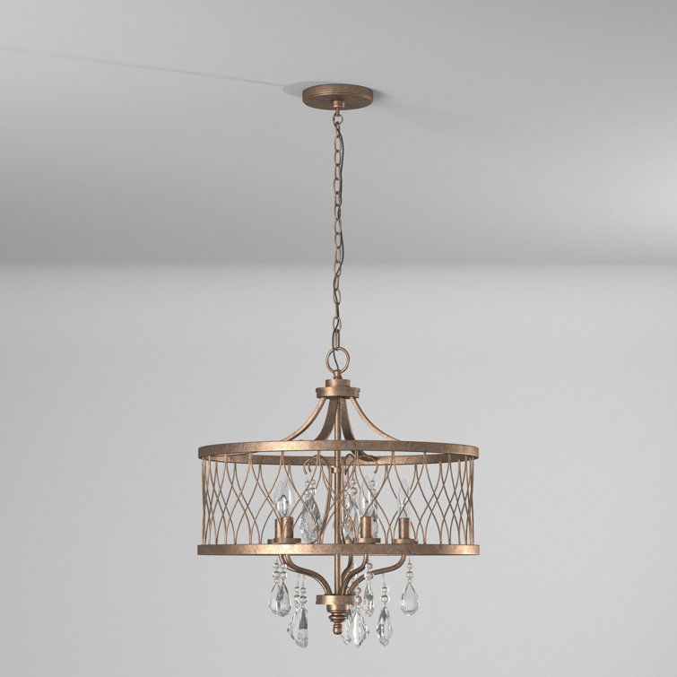 Mini Olympus Gold 5-Light Candle Chandelier with Crystal Accents