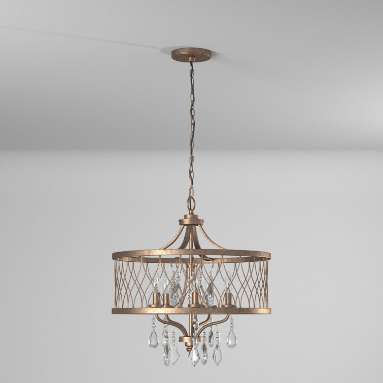 Mini Olympus Gold 5-Light Candle Chandelier with Crystal Accents