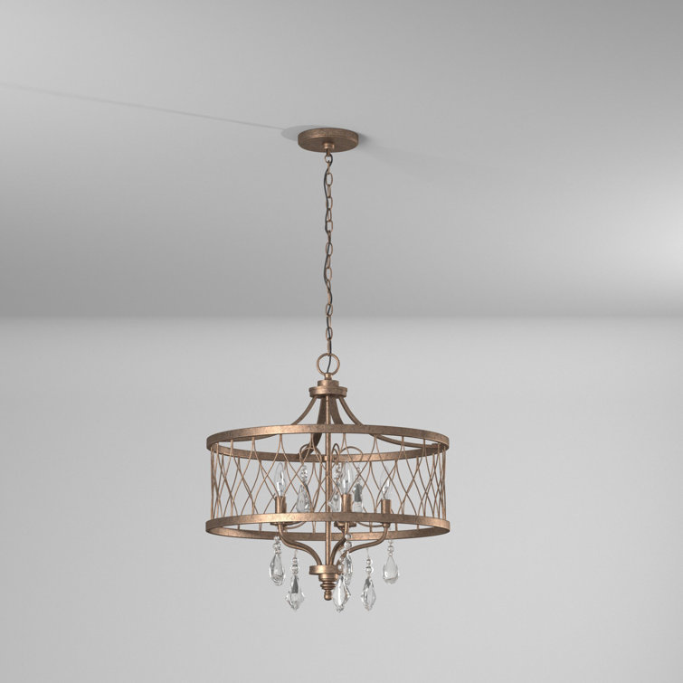 Mini Olympus Gold 5-Light Candle Chandelier with Crystal Accents
