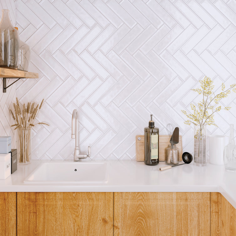 Raku White Glossy Ceramic 3x12 Wall Tile