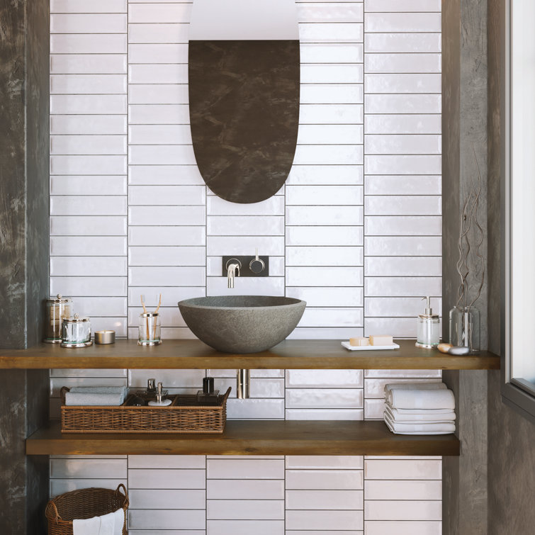 Raku White Glossy Ceramic 3x12 Wall Tile