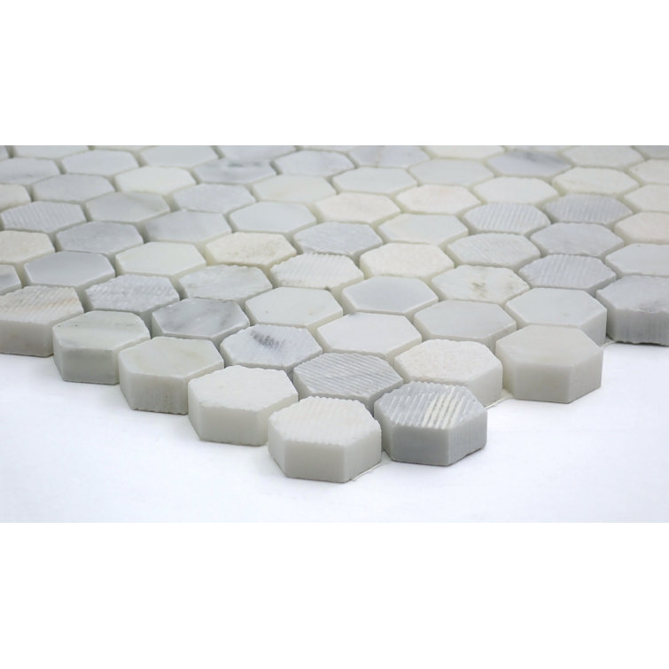 Winter Frost Hexagon Natural Stone Mosaic Tile