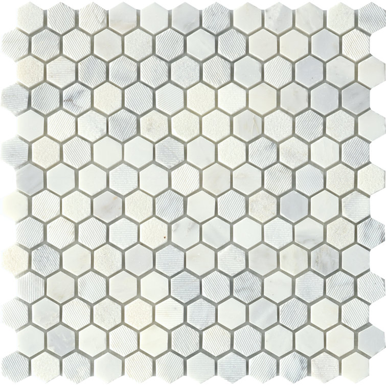 Winter Frost Hexagon Natural Stone Mosaic Tile