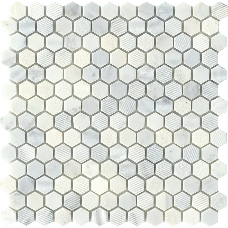 Winter Frost Hexagon Natural Stone Mosaic Tile