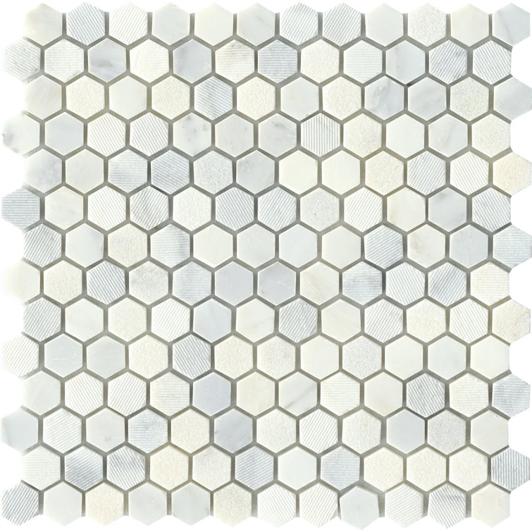 Winter Frost Hexagon Natural Stone Mosaic Tile