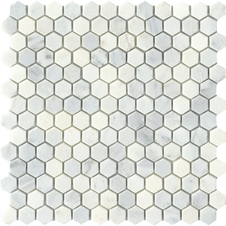 Winter Frost Hexagon Natural Stone Mosaic Tile