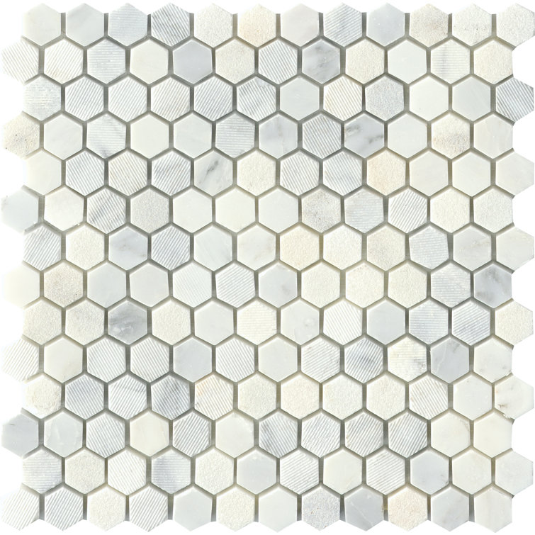 Winter Frost Hexagon Natural Stone Mosaic Tile