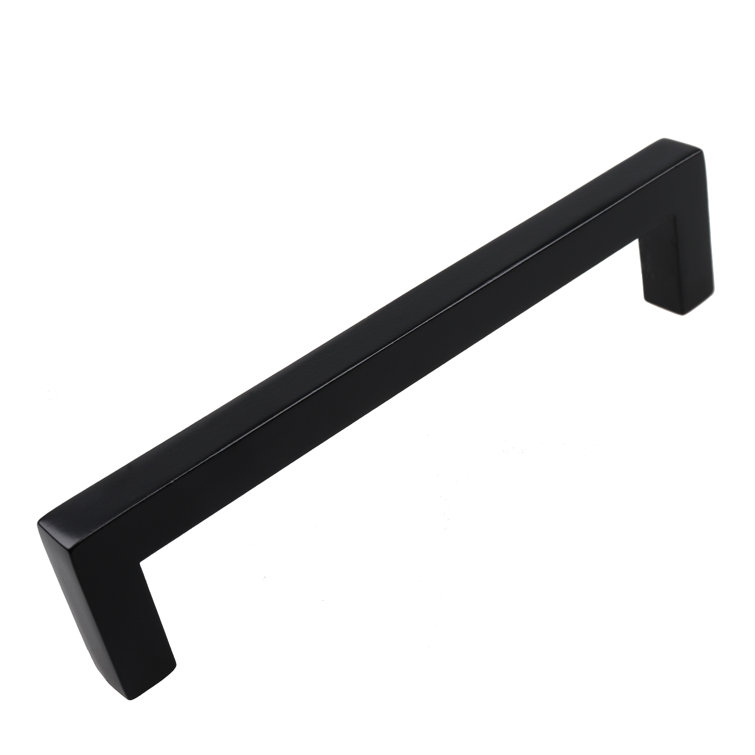 Matte Black Solid Zinc Bar Pull with Mounting Hardware